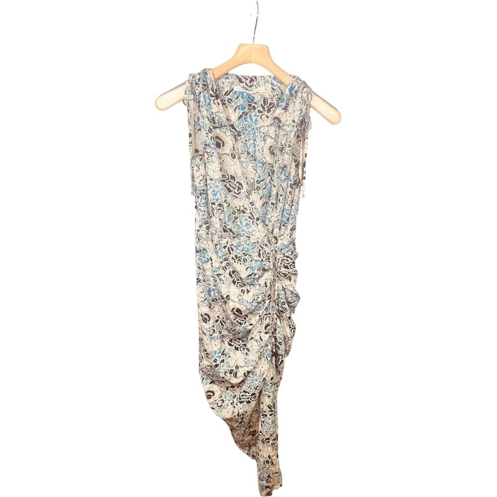 Veronica Beard Teagan Silk Ruched Plunge Maxi Dress Floral Print Size 2 EUC - Picture 3 of 15